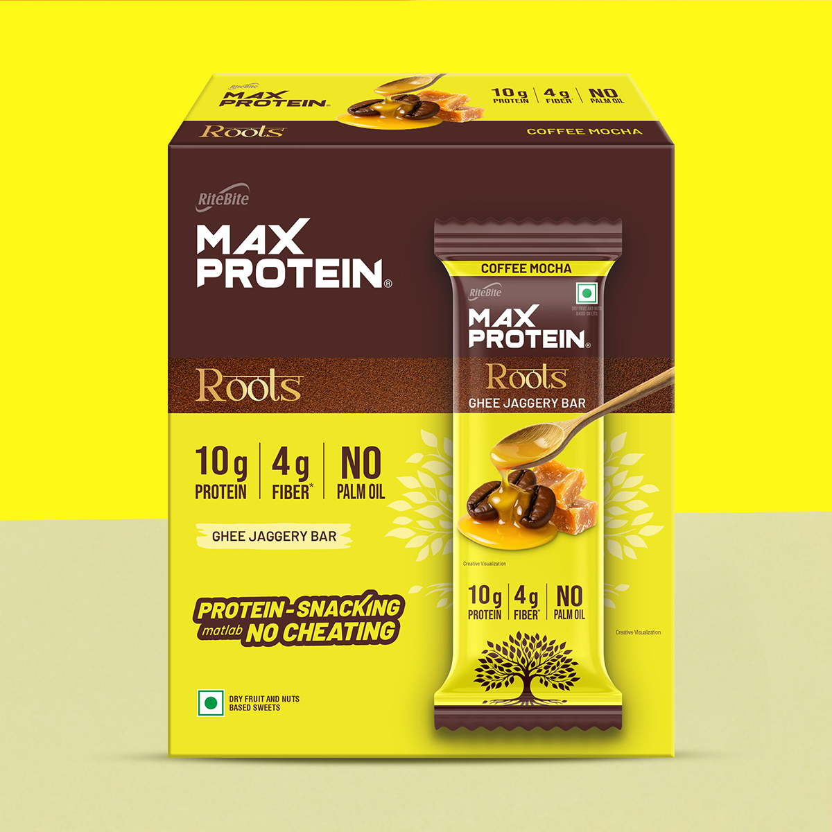 Max Protein Roots – Coffee Mocha Protein Bar – RiteBite Max Protein