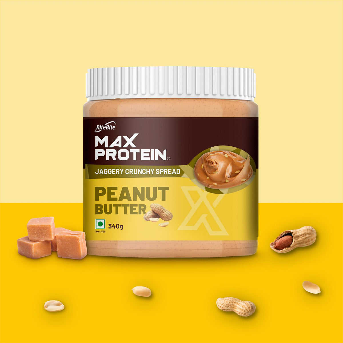 Max Protein Jaggery Crunchy Spread – RiteBite Max Protein