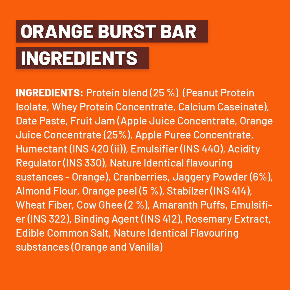 Max Protein Roots – Orange Burst Protein Bar – RiteBite Max Protein