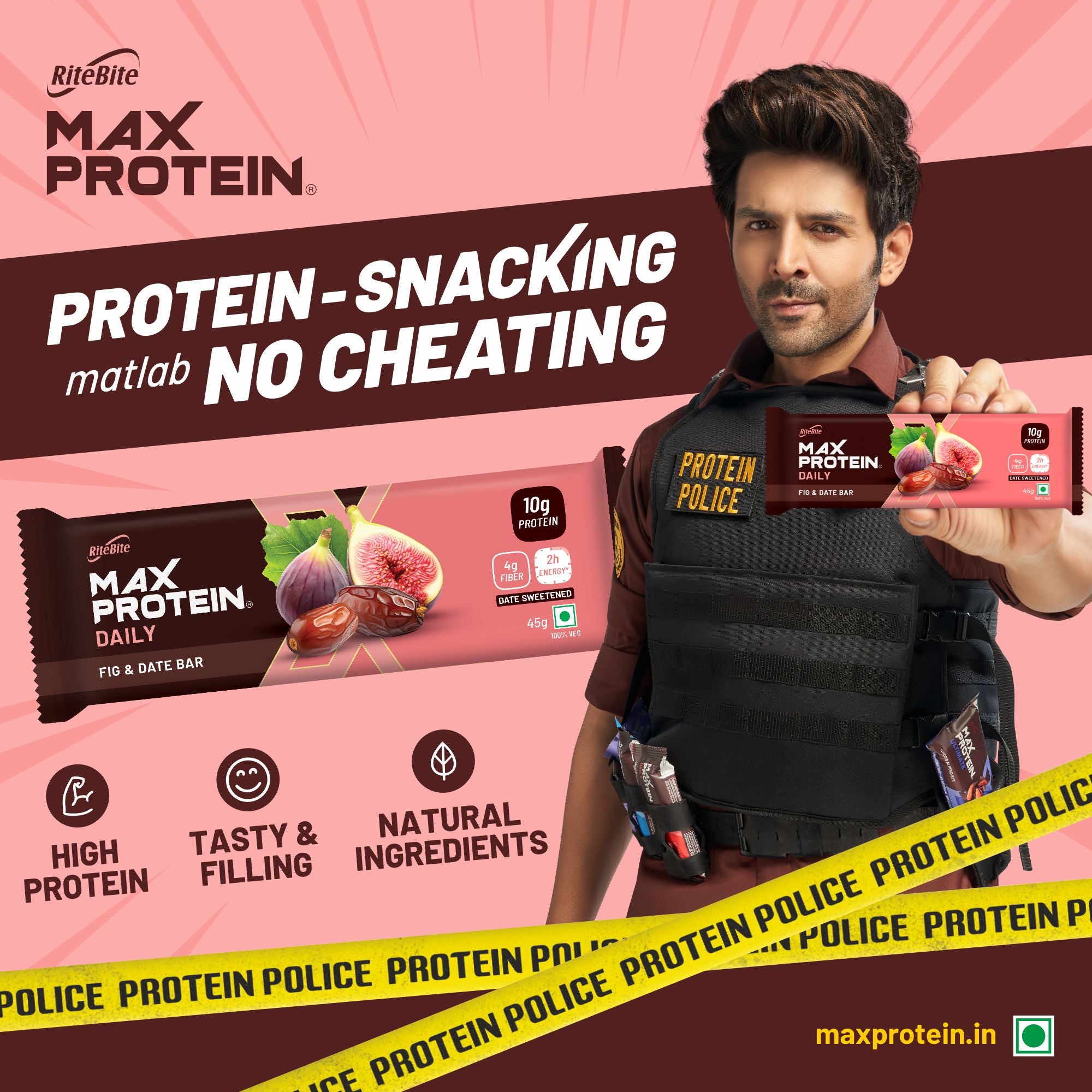 Kartik aryan with Fig & Date Bar