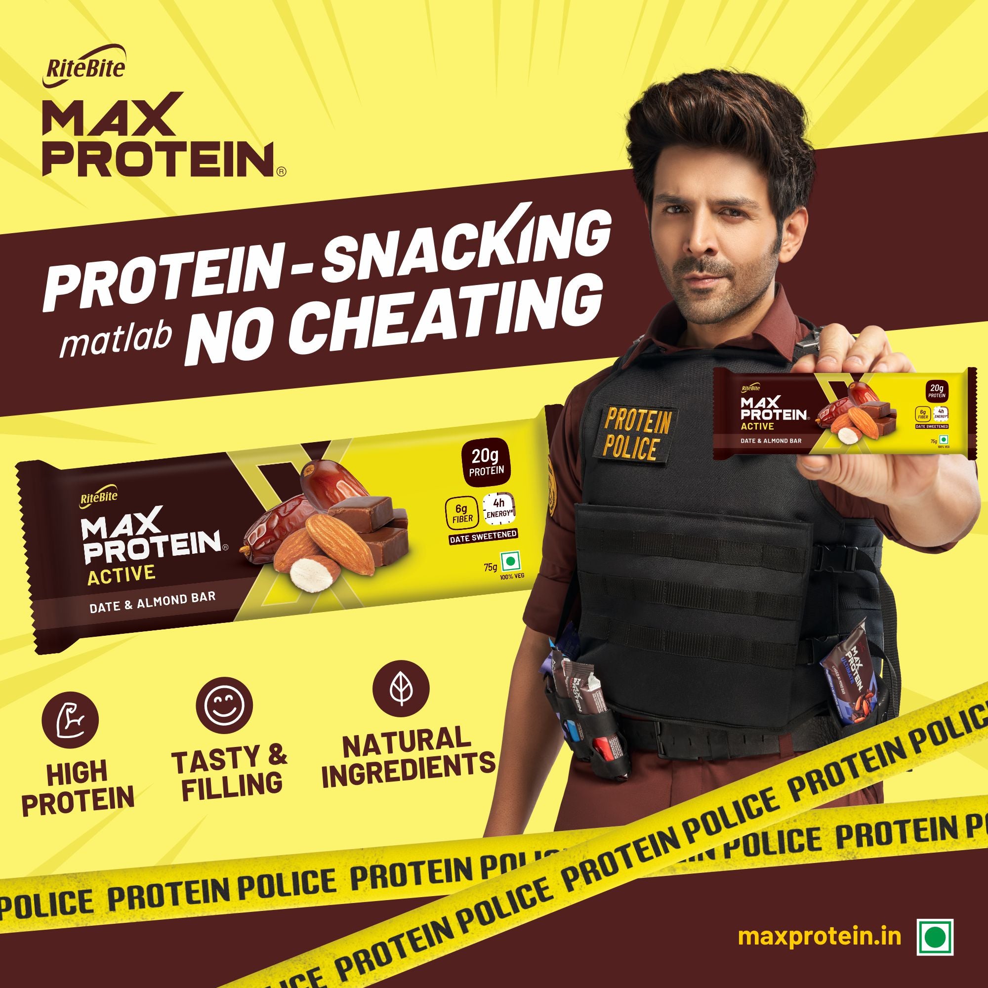 Max Protein Rice Max Protein Bar - Active Date & Almond – RiteBite Max Protein