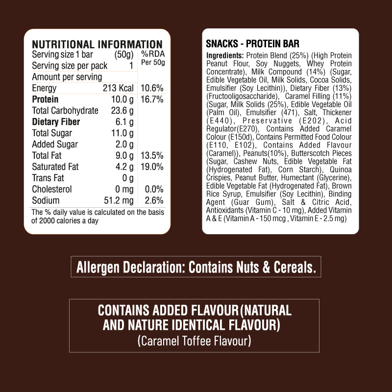 Max Protein Daily Salt & Caramel Nutrition Table