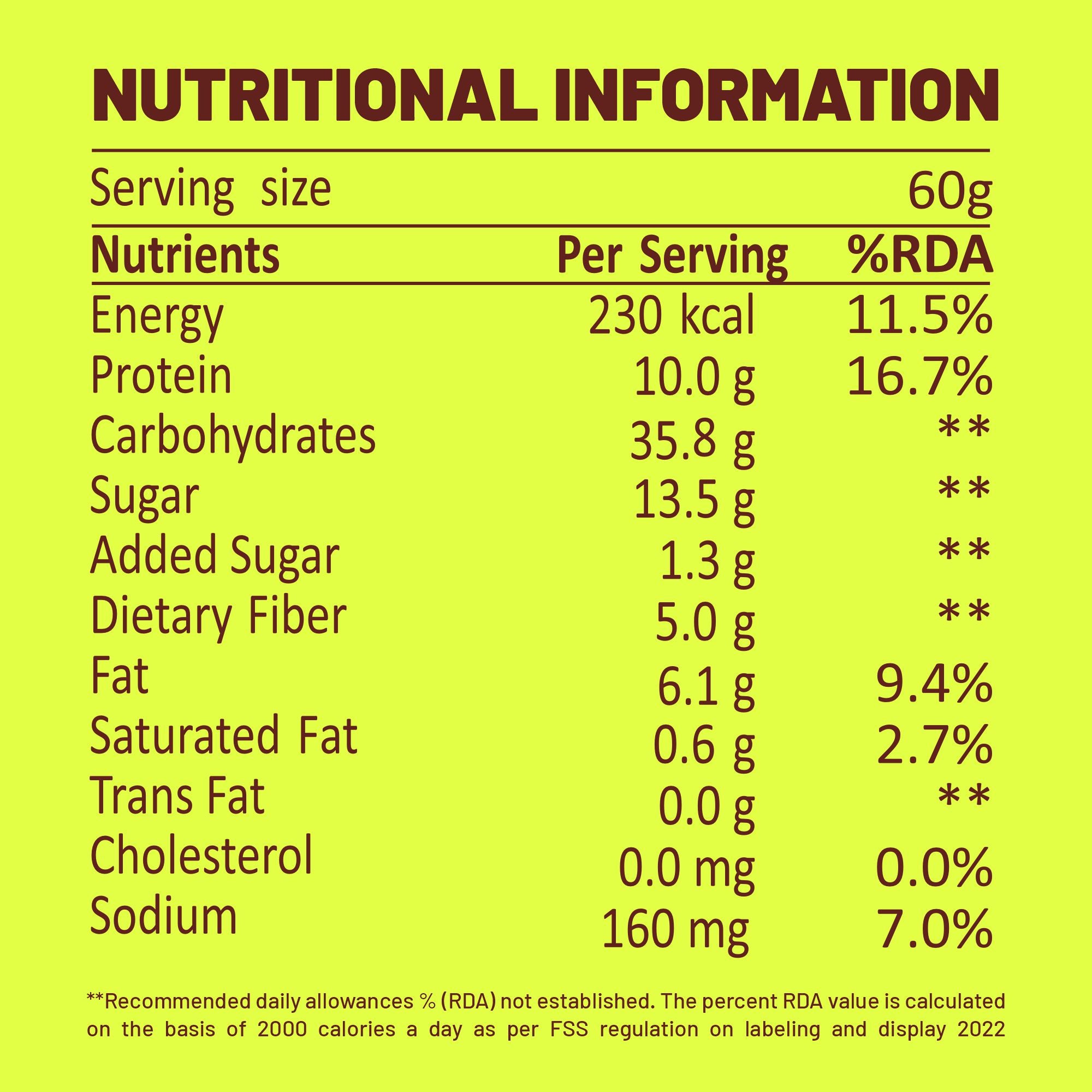 Max Protein Granola Fruits & Nuts Nutritional Information