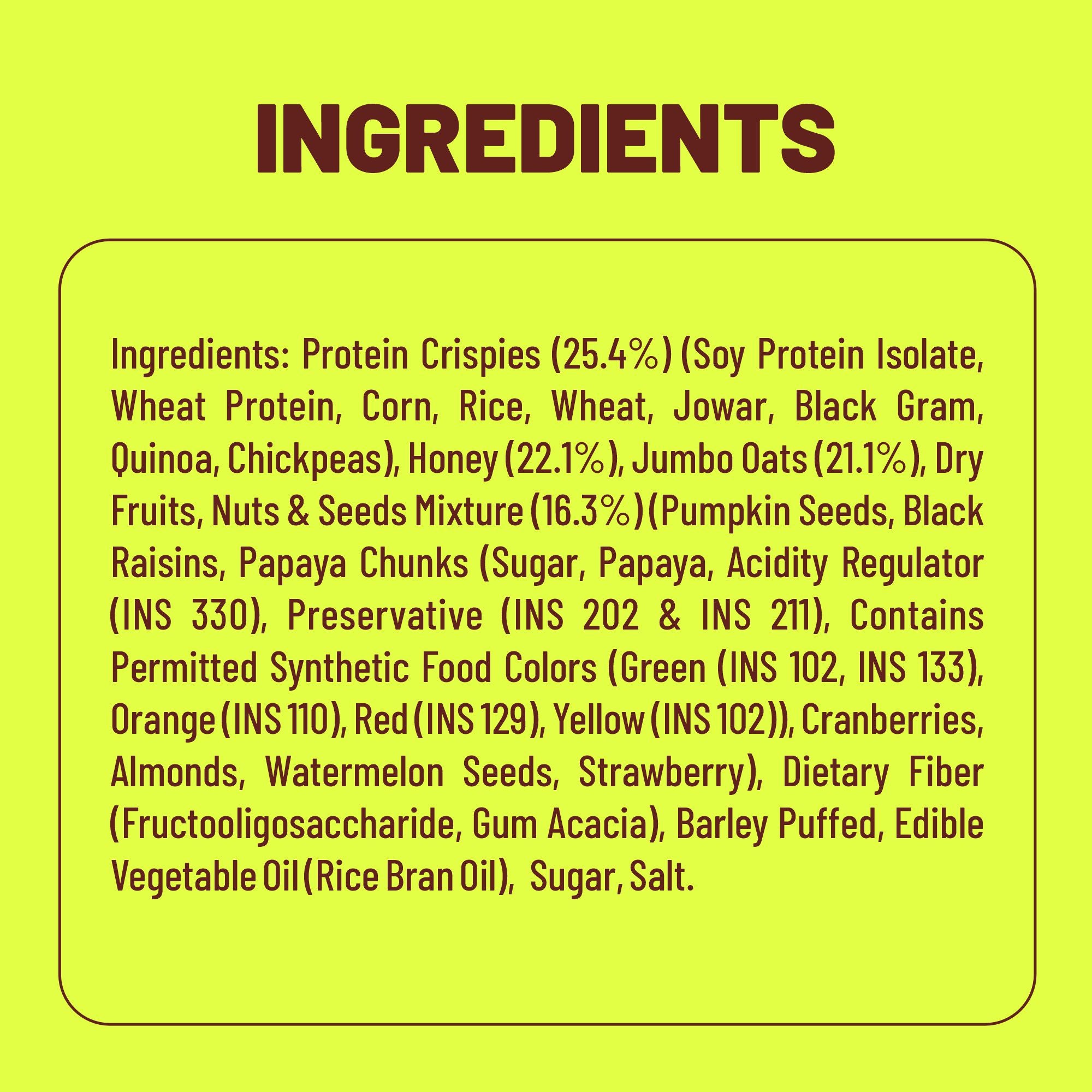 Max Protein Granola Ingredients