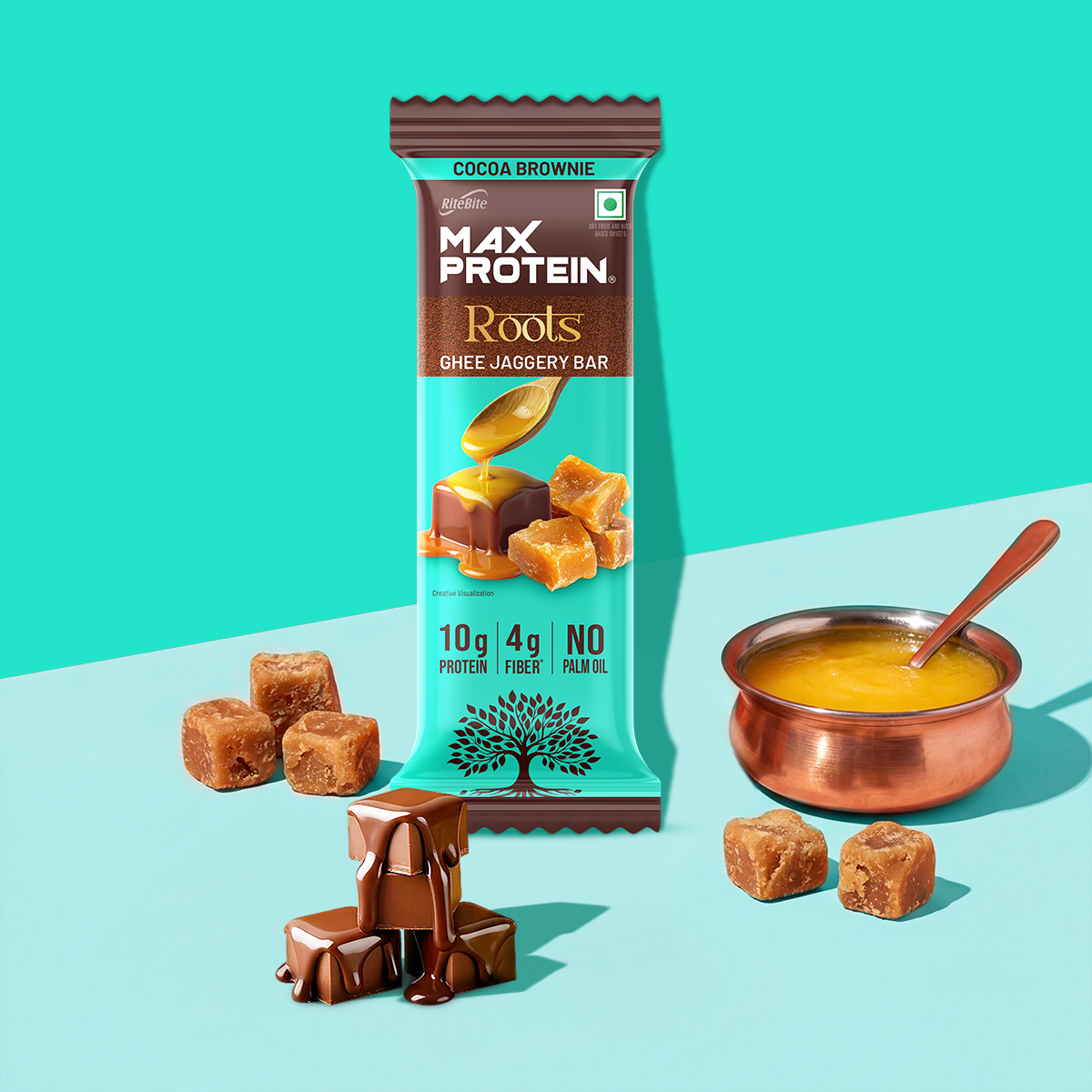 Max Protein Roots – Cocoa Brownie Protein Bar – RiteBite Max Protein