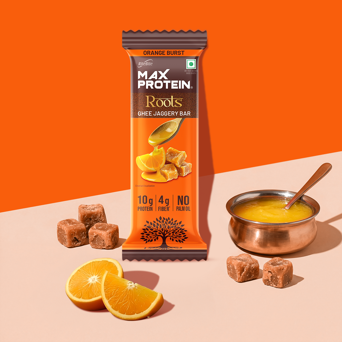 Max Protein Roots – Orange Burst Protein Bar – RiteBite Max Protein