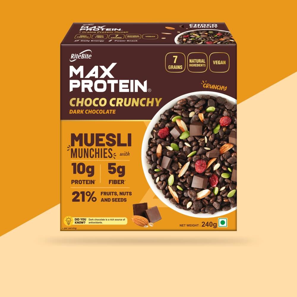 Double Protein Choco Crunch Muesli Munchies , Pack of 1, 240g