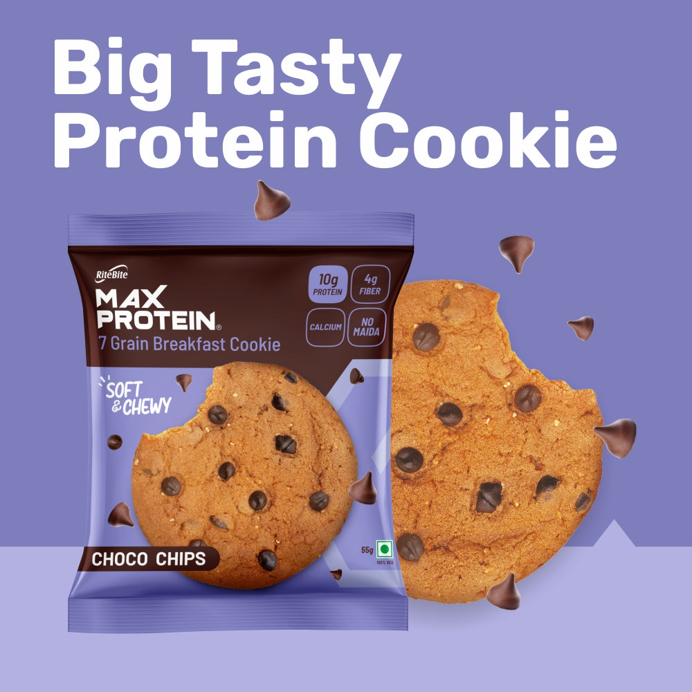 Max Protein Choco Chips Cookie (Pack of 12)