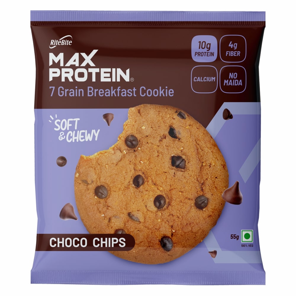 Max Protein - Choco Chips Cookie Pack of 12 + Max Protein - Peanut Spread Choco Creamy 340gm -1 Jar
